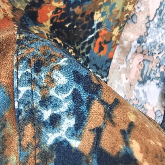 Womens Western Rustic Abstract Modern Chic Boutique Autumn Earthy Shirt Petite M - Picture 9 of 14